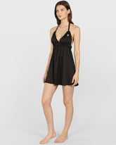 Isla & Evie Sexy Sleep Slip Dress BLACK / S